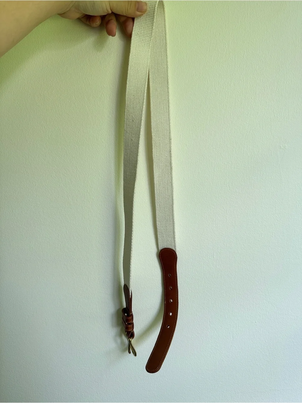 vintage Coach natural linen and leather belt (Style 3815) Sz M 40”